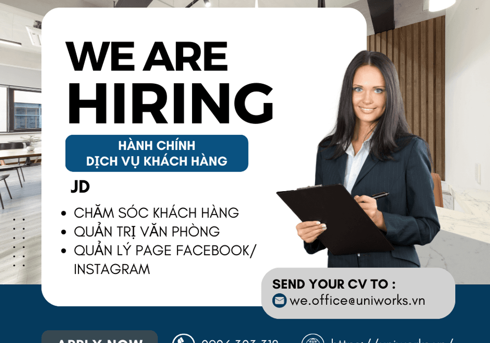 Tuyển dụng vị trí: Hành chính - Chăm sóc khách hàng
